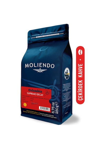 Moliendo Colombia Supremo Decaf Kafeinsiz Çekirdek Yöresel Kahve 250 G