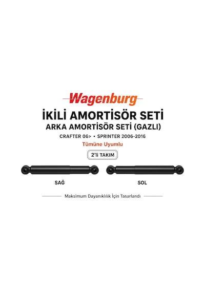 Wagenburg Amortisör Arka Gazlı Crafter Sprinter 2006 2016 2 Li Set Sağ Sol