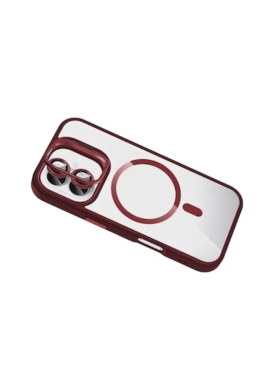 Joko Apple İphone 17 Remim Lensli Magsafe Standlı Kapak - Bordo