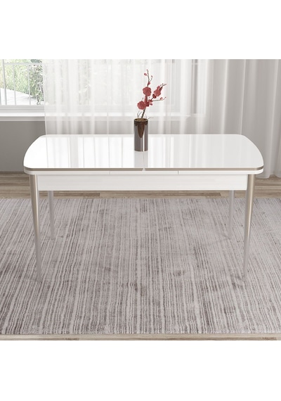 Canisa Tia Serisi 80x132 Açılabilir Mdf Beyaz Gold Detay Mutfak Masa Takımı Ve 6 Lacivert Sandalye Masa Beyaz Sandalye Lacivert Canisa Tia Serisi 80x132 Açılabilir Mdf Beyaz Gold Detay Mutfak Masa Takımı Ve 6 Lacivert Sandalye Masa Beyaz Sandalye Lacivert