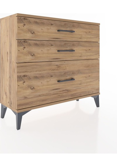 Arges Şifonyer 3 Çekmeceli 88x30x80 Çam-çam Çam