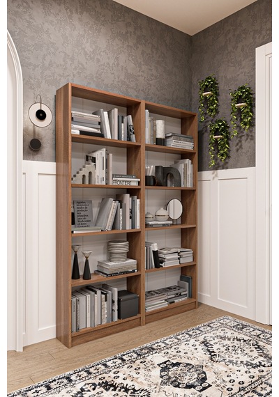 Asra Trend 2 Modüllü Kitaplık K-003 %100 MDF 10 Bölmeli Modern Ofis Çalışma Masası Yanı Rafı Petra Asra Trend 2 Modüllü Kitaplık K-003 %100 MDF 10 Bölmeli Modern Ofis Çalışma Masası Yanı Rafı Petra