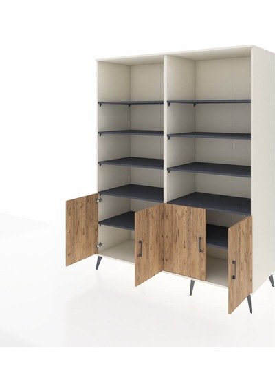 Kronos Gardrop 10 Raflı 4 Kapaklı 176x59x221 Aytaşı-çam/antrasit Beyaz Kronos Gardrop 10 Raflı 4 Kapaklı 176x59x221 Aytaşı-çam/antrasit Beyaz