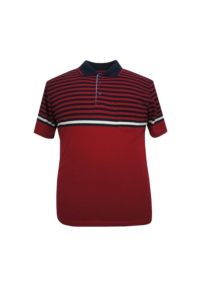 Büyük Beden Erkek Tişört Polo Yaka Pike Bordo Cepli 19Yp5903-Ms Bordo
