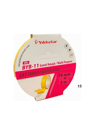Yıldızlar Çift Taraflı Köpük Bant 15mmx5m - 2 Adet