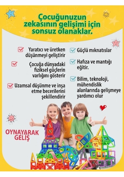 Glow Manyetik Yapı Blokları 26 Parça Karanlıkta Parlayan Eğitici Zeka Oyunu Uzay Seti