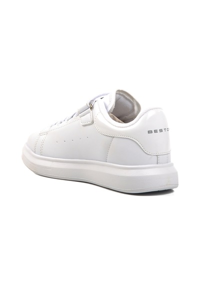 Beyaz Cırtlı Unisex Çocuk Spor Ayakkabı 150 F Beyaz