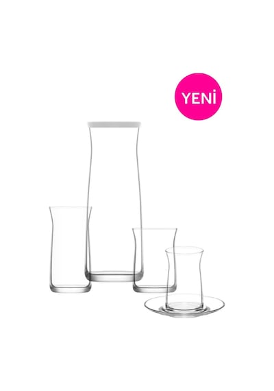 Lav Vera Cam Çeyiz Seti 25'li (6 Çay Bardağı, 6 Çay Tabağı, 6 Su , 6 Meşrubat Bardağı, 1 Karaf)