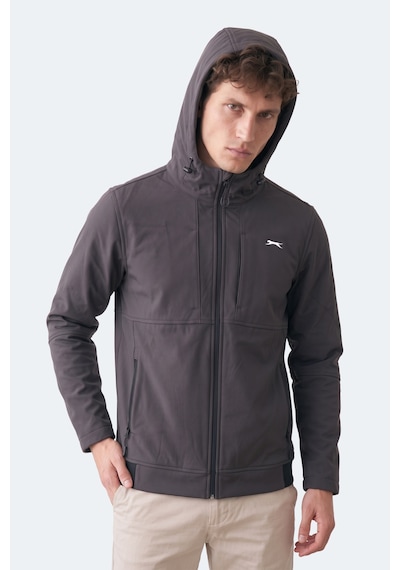 Slazenger Crest I Erkek İçi Polarlı Rüzgar Ve Su Geçirmez Softshell Antrasit Mont & Kaban