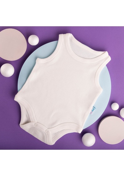 Novibaby 3'lü Bebek Atlet Body Zıbın Çıtçıtlı Ekru 100% Pamuk Ekru