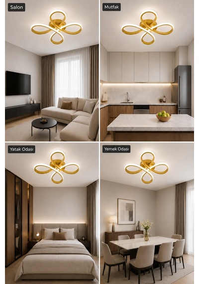 Solis Led Plafonyer Avize Beyaz Işık Eskitme