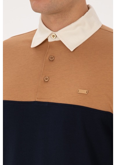 U.S. Polo Assn. Erkek Regular Fit Polo Yaka Camel Sweatshirt 50316428-VR015