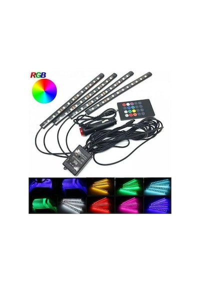 9 Ledli Ayak Altı Led Lamba Sese Ve Müziğe Duyarlı Kumandalı Led Rgb