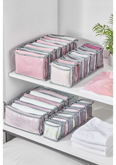 Serstil 11 Gözlü Şeffaf Çekmece Içi Düzenleyici Organizer Medium Gri