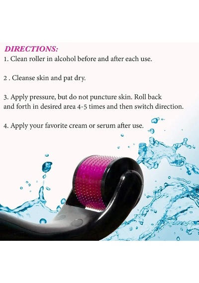 Siyah 0,5 Mm Stili Yüz İçin Derma Roller İğne Enstrümanı 540 İğne Siyah