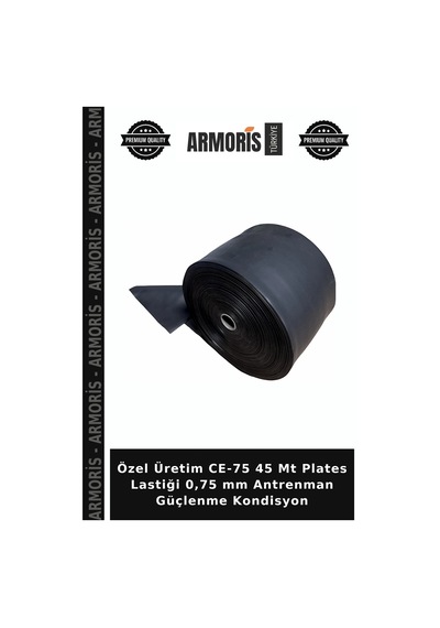 Özel Üretim Ce-75 45 Mt Plates Lastiği 0,75 Mm Antrenman Güçlenme Kondisyon Siyah