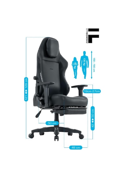 Fashcolle Globe Pro Black Oyuncu Koltuğu Siyah