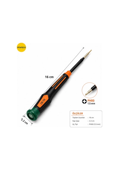 No.363 Ph00 1.5 Mm Hassas Yıldız Uçlu Cep Telefonu Ve Gözlük Tamir Tornavidası 16 Cm