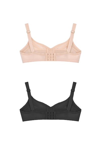 Cottonill Bra -rosina Büyük Beden Dantelli Balensiz Minimizer Ayarlanabilir Askılı Kadın Sütyen 2'li Paket Çok Renkli
