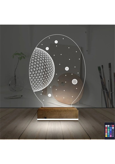Luvivia Uzay Gezegen 3d Lamba - Masa Gece Lambası Şeffaf