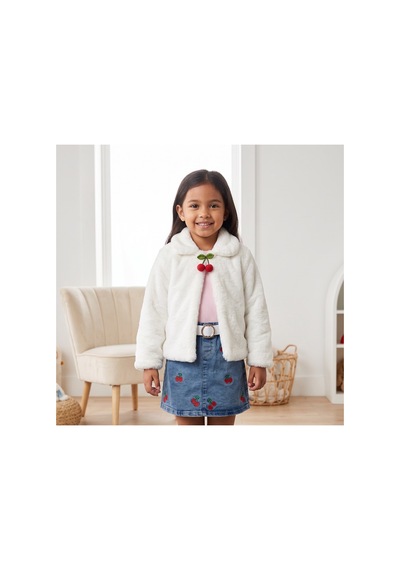 Deniva Kids Kız Çocuk Kiraz Nakışlı Kot Etekli Peluş Hırka Ve Fitilli Sweatshirt 3'lü Takım Beyaz Deniva Kids Kız Çocuk Kiraz Nakışlı Kot Etekli Peluş Hırka Ve Fitilli Sweatshirt 3'lü Takım Beyaz