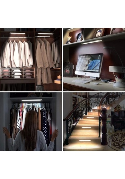 Cata Ct 2464s 3w Şarjlı Led Sensörlü Dolap İçi Lamba 3 Renk Mod Siyah Kasa Çok Renkli