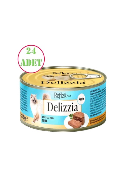 Reflex Plus Delizzia Kedi Konservesi Ton Balıklı Ezme 85 Gr 24 Ad