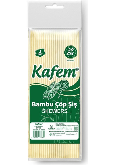 Kafem Bambu Çöp Şiş 20 CM 3 MM 100'lü