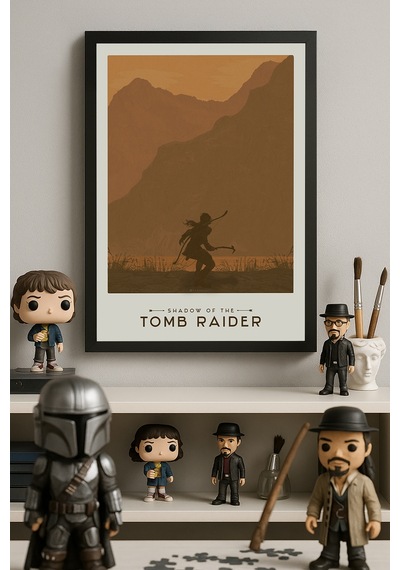 Tomb Raider Siyah Ahşap Çerçeveli Poster, Dekoratif Oyun Duvar Tablosu