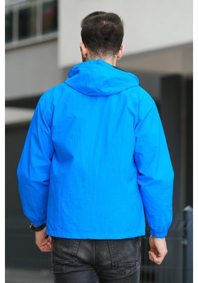 Oksit Save Baskılı Suya Dayanaklı Slim Fit Erkek Mevsimlik Mont Yağmurluk 001