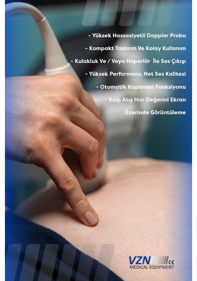 Vzn Jzkt-01 Fetal Doppler Bebek Kalp Atışı Dinleme Cihazı Lcd Ekranlı Hamilelik Fetal Kalp Monitörü