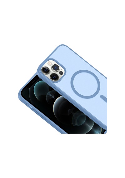 İphone 12 Pro Kılıf Magsafe Kamera Korumalı Mat Parmak İzi Tutmayan Ata Pro Tech Baby Blue