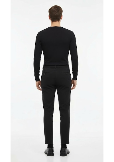 Plus Scorpion Erkek Bağcıklı Lastik Belli Slim Fit Kumaş Pantolon Rahat Kalıp, Günlük & Şık Kombin Pantolonu Lacivert