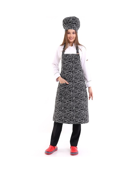Tabela Desenli - Askılı Aşçı Ve Mutfak Önlüğü-Standart-Tek Parça