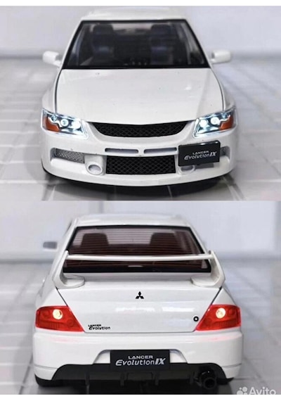 Mitsubishi Lancer Evolution Ix Diecast Model Araba Açılan Kapı Kaput Bagaj Mitsubishi Araba Beyaz