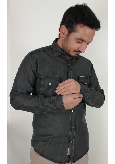 Tousus Slim Fit Kot Erkek Gömlek Slm-2004-tss Gri Tousus Slim Fit Kot Erkek Gömlek Slm-2004-tss Gri
