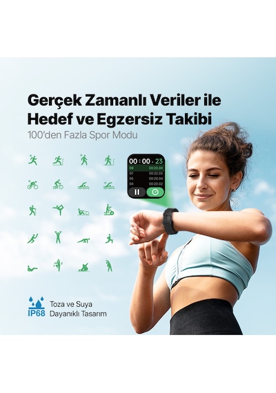 Ttec 2SW01 Tempus 46 MM TFT Ekranlı Dikdörtgen Kasa Akıllı Saat