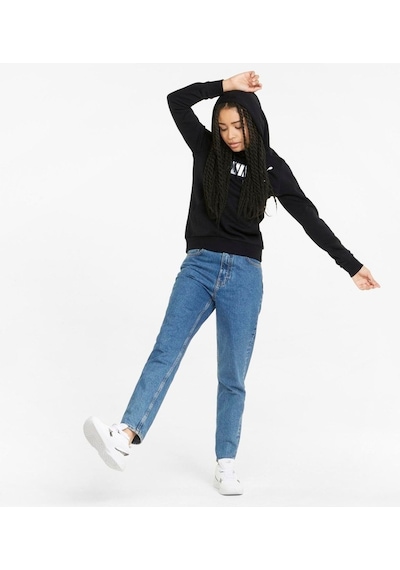 Puma Ess+ Metallic Logo Hoodie Kadın Sweatshırt Siyah Siyah