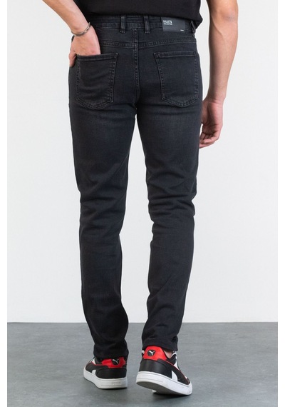 HLT Jeans Erkek Antrasit Taşlamalı Slim Fit Likralı Jean Kot Pantolon Abel Gri
