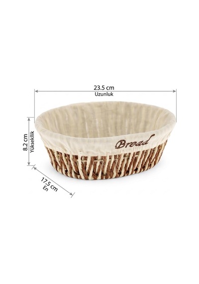 Hasır Rattan Ekmeklik, Meyvelik, Ekmek Sepeti Bread Krem