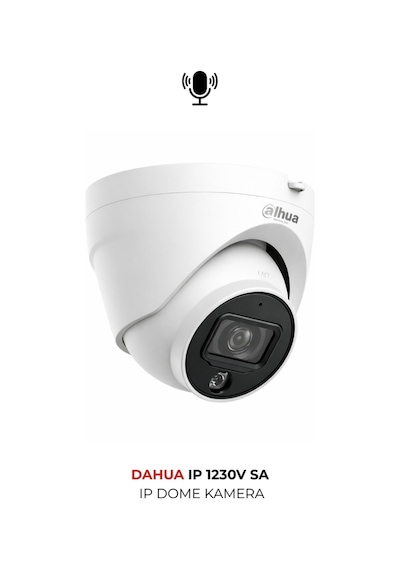 Ipc-hdw1230v-sa-0280b 2mp 30m Ir Gece Görüşlü Dome Ip Kamera Sesli Mikrofonlu