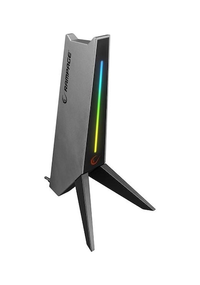 Rampage Rm-h20 Gri Rgb Işıklı 2 Usb Port Gaming Kulaklık Stand
