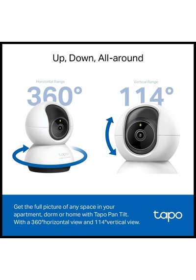 Tp-lınk Tapo Tc72 C220 , 2k Qhd 4,0mpix, İç Mekan Wifi, 9mt. Gece Görüşü, 360 Dönüş, İki Yönlü Ses