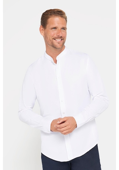 Tudors Erkek Slim Fit Dar Kesim Pamuklu Kolay Ütü Beyaz Hakim Yaka Gömlek-17439 Beyaz