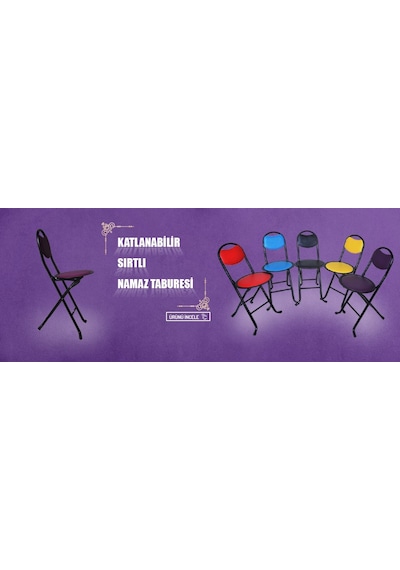 1 Adet Katlanır Tabure Katlanır Sandalye Çok Renkli