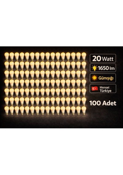 100 Adet 10 Watt 810 Lm Günışığı Renk Ampul