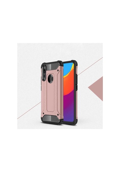 Kilifone - Huawei Uyumlu Y9 Prime 2019 / Y9 2019 - Kılıf Çift Katman Zırh Tank Crash Military Kapak - Rose Gold