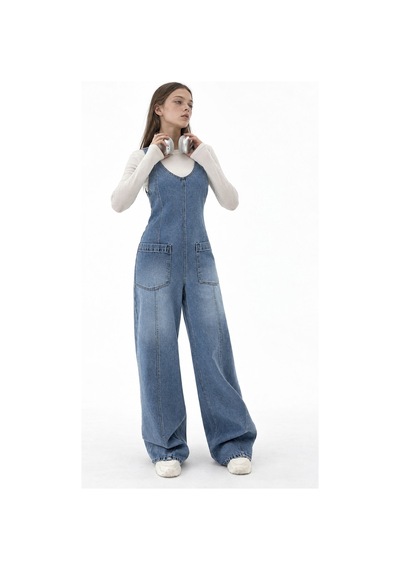 Hiccup Squalo Kadın Tulum Açık-orta Mavi Denim