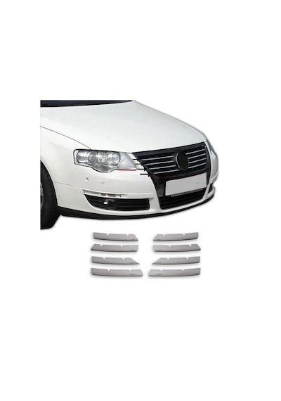 Vw Passat 3C Krom Ön Panjur 8Prç 2005-2010 Arası P.Çelik