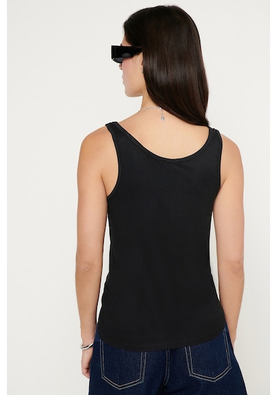 AC&Co / Altınyıldız Classics Kadın Sıyah Yumuşak Dokulu Nefes Alabilen Rahat Slim Fit Bisiklet Yaka Esnek Örme Atlet SIYAH